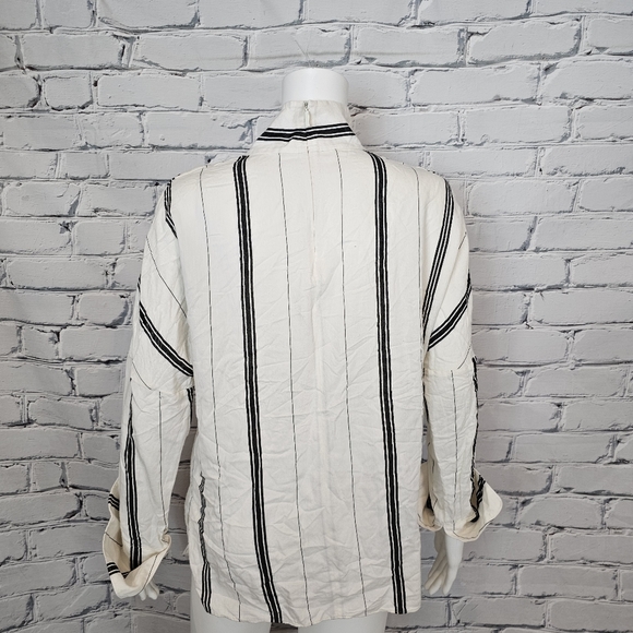 Tibi Striped Mock Neck Top - Picture 3 of 10